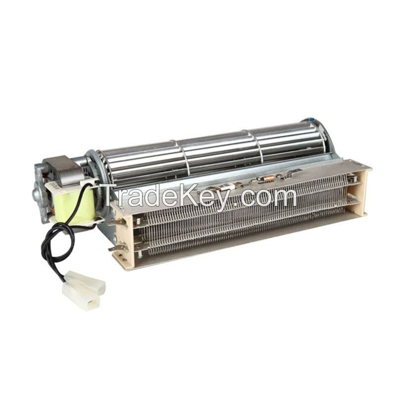 220v aluminum cross flow fan with PTC heater, support length 90-420mm