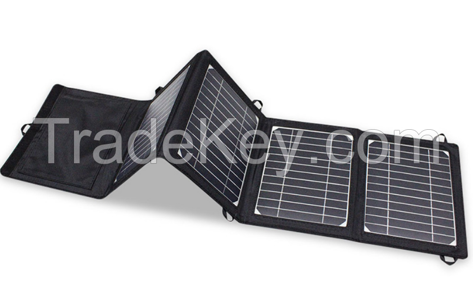 Monocrystalline silicon solar panel mobile phone outdoor portable photovoltaic power generation panel folding USB charger