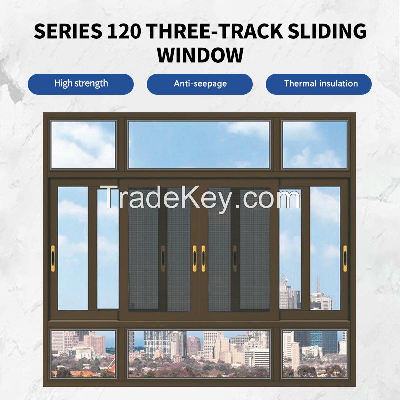 120 series three rail outdoor ordinary aluminum sliding window