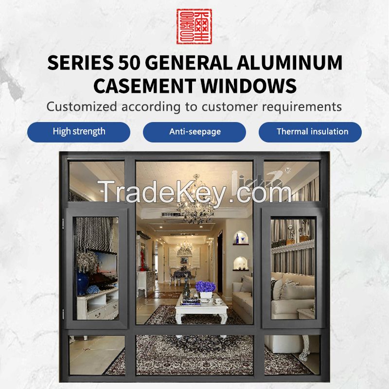 50 series outdoor plain aluminum casement windows