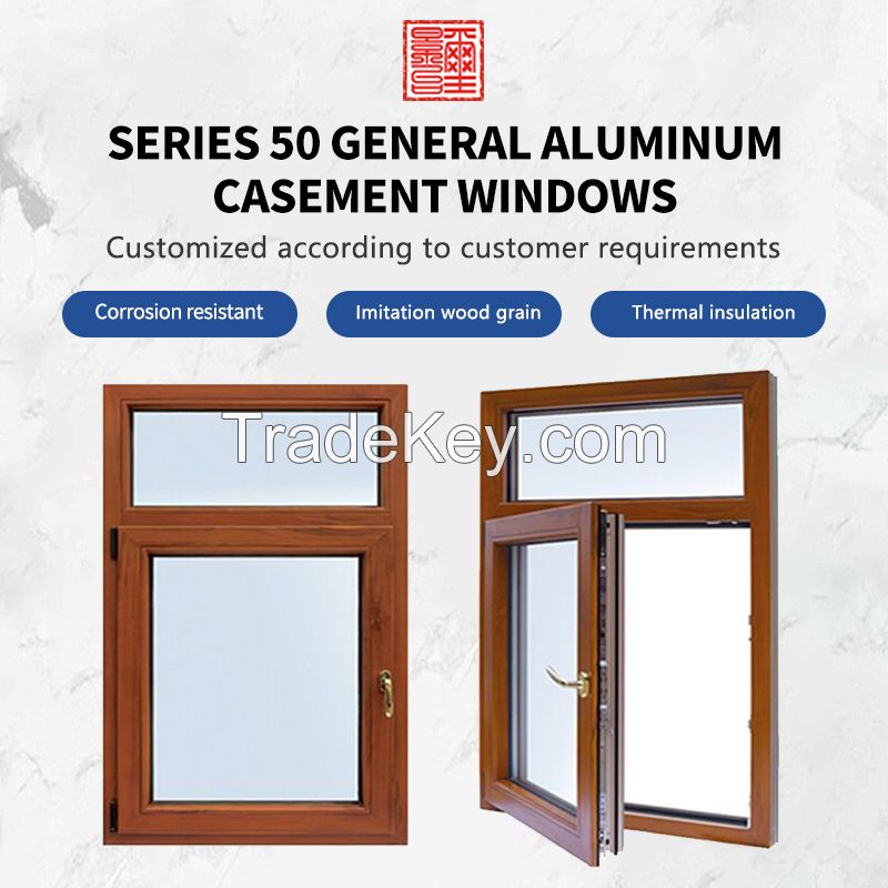 55 series aluminum wood bridge broken casement window