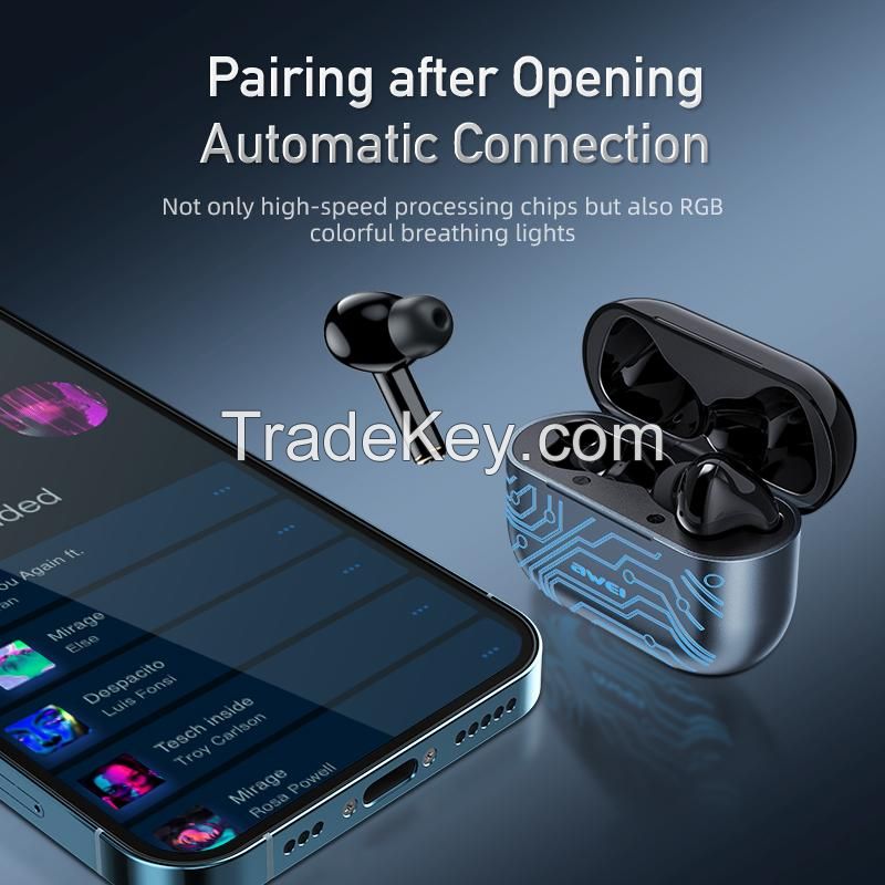 Bluetooth Earphones RGB Gaming Earbuds In-ear Touch Control Headphones Waterproof IP67 Wireless Headset