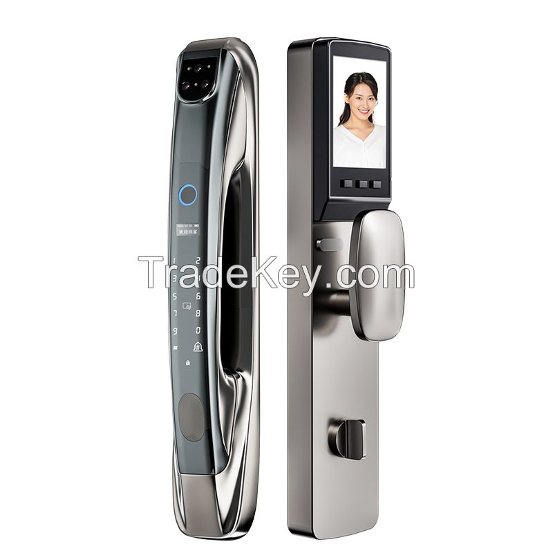 Semi-automatic fingerprint lock intelligent lock for household anti-theft door