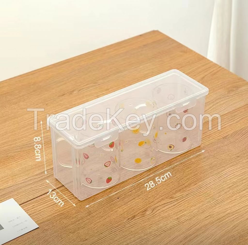 Household water cup desktop storage box dustproof mug storage box large capacity transparent water cup finishing box cup holder