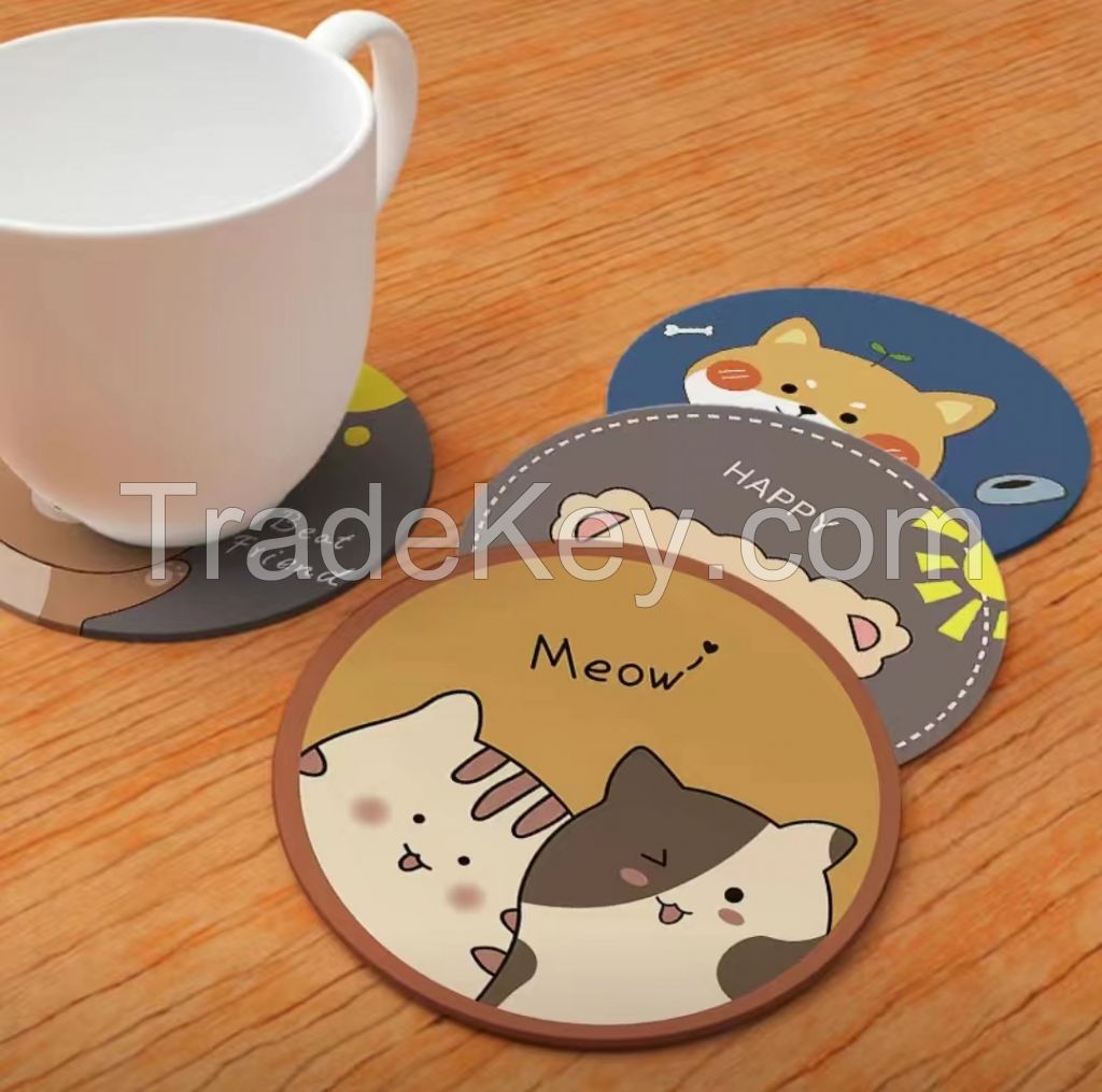 Heat insulation cushion cup mat anti-hot table mat silicone pad plate mat ins minimalist style.