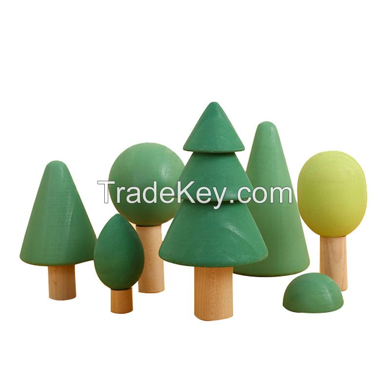 Factory direct sale kids toys wooden trees forest education toys games wholesale boys girls montessori toys cheap customization