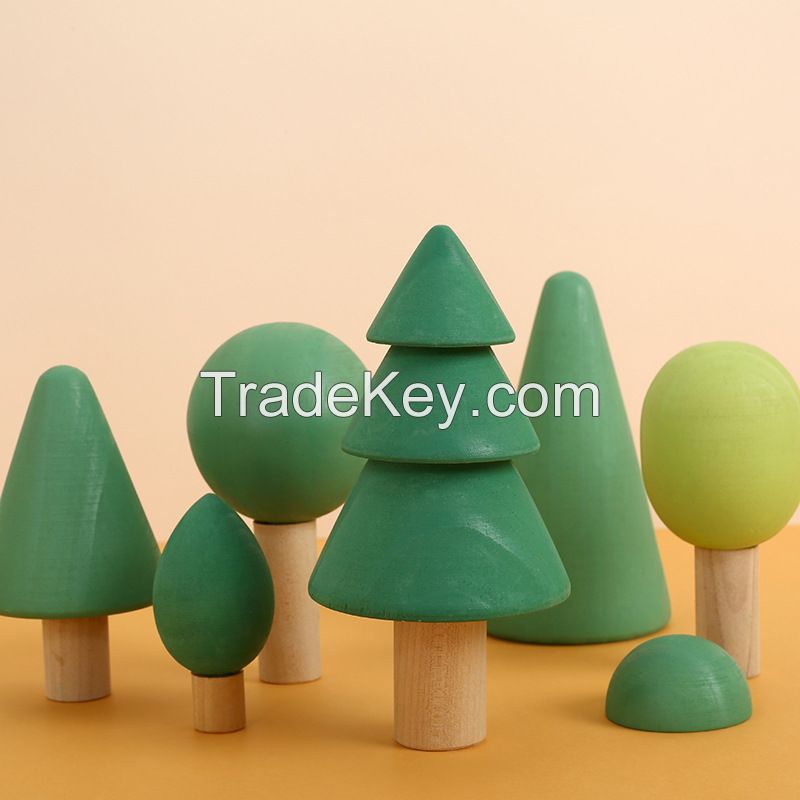 Factory direct sale kids toys wooden trees forest education toys games wholesale boys girls montessori toys cheap customization