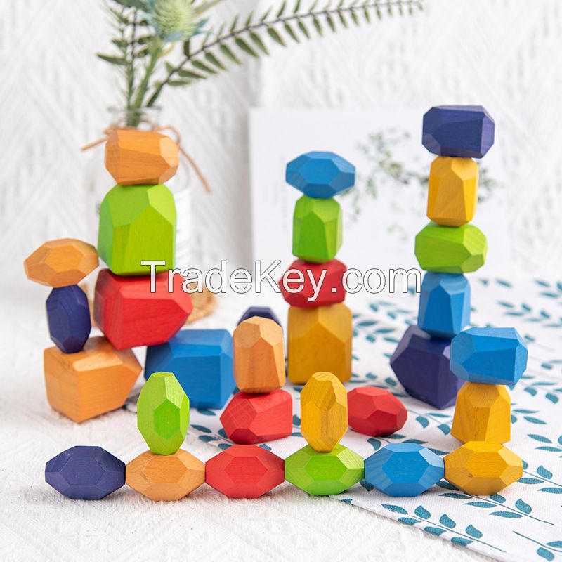 Best selling ins same wooden color stone folding music children's folding high educational toy ornaments