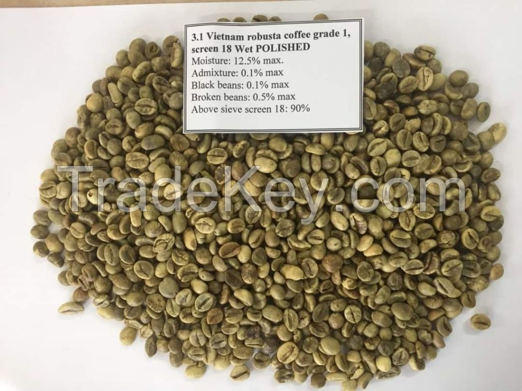 Robusta green coffee beans