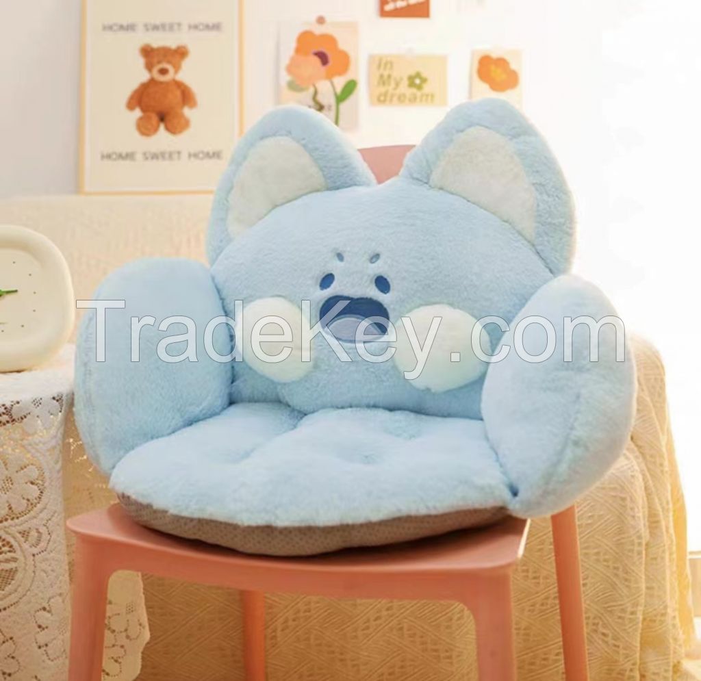 Dudu cat Bedroom chair cushion with Back one office sedentary dormitory thickened in winter