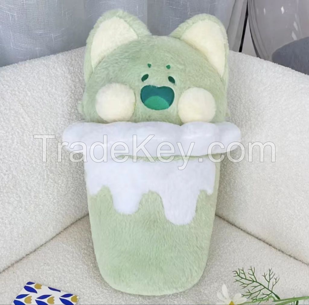 Du du Meow Milk tea ice cream Throw pillow Dudu Cat doll