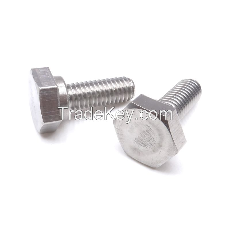 DIN933 Hex Tap Bolts Hexagonal Screws Half-Thread 304 Stainless Steel