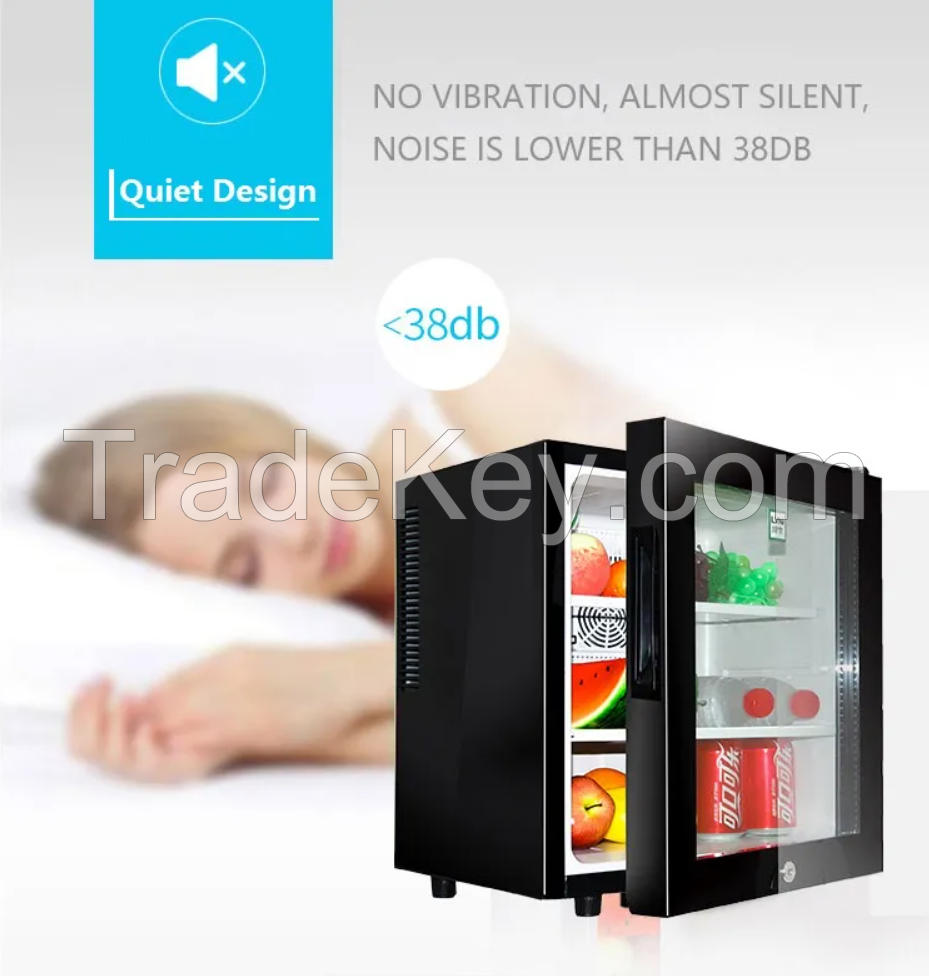 Hot Sale 30L Transparent Glass Door Mini Fridge Price Mini Refrigerators For Hotel