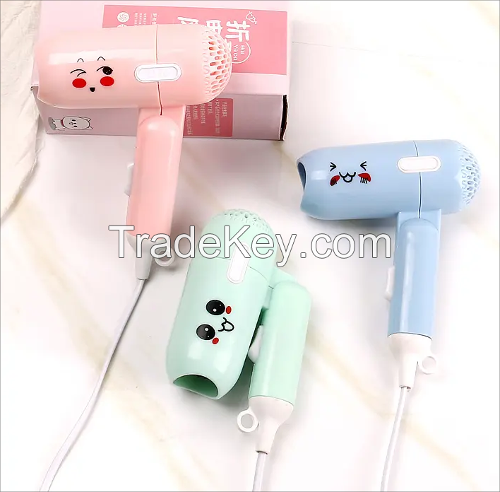 Wind Cartoon Hair Blow Foldable Household Portable Hair Blower Cute Mini Hair Dryer