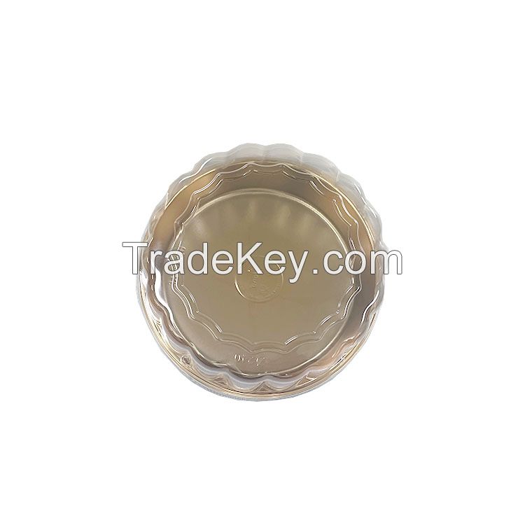 Disposable Gold Plastic Transparent Clear Food Container Cake Box