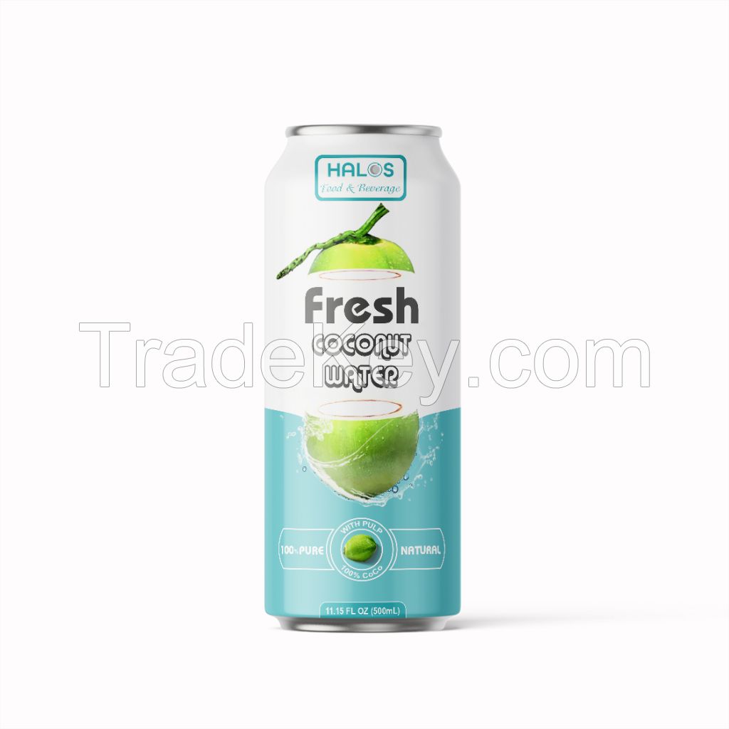 pure coconut water in can 500ml Brand Halos