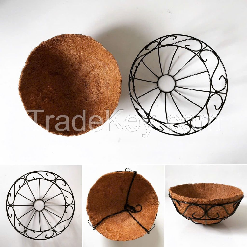 Coconut coir mats, flower pots, plant poles.