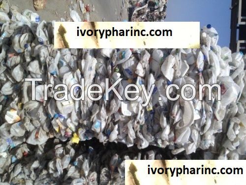 HDPE milk bottle scrap for sale at Ivory Phar Inc