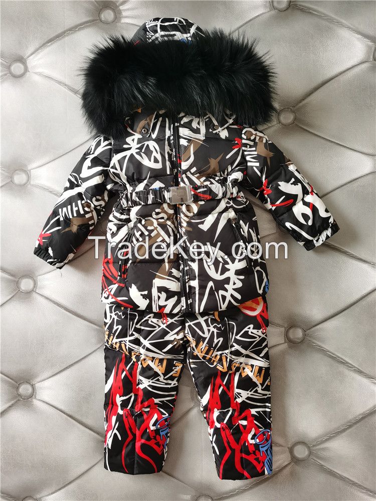 children snowsuit with faux fur