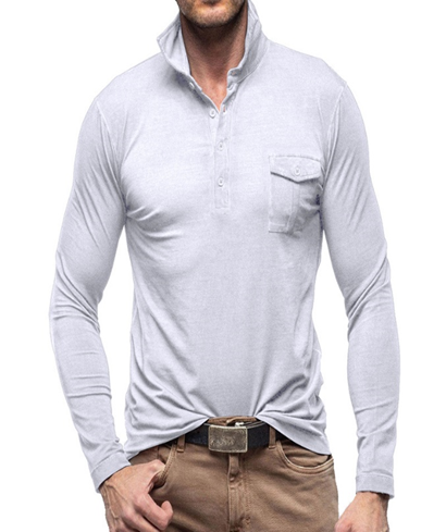 High quality long sleeve pocket polo shirt