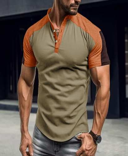 Fashion button up short sleeve T-shirt