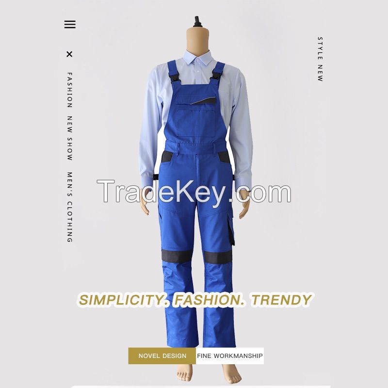 Cotton menâ²s and womenâ²s casual one-piece work clothes, outdoor labor protection suspenders, work clothes, suspenders