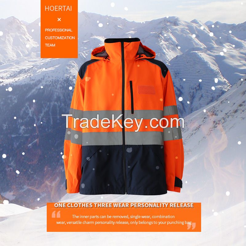 Stormsuit menâ²s spring and summer thin coat hooded windproof jacket casual sports outdoor work PU waterproof