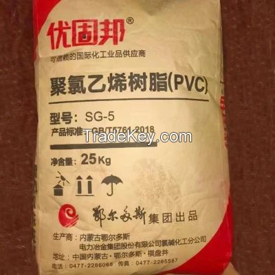 Erdos Junzheng Tianye Xinfa Factory Supply PVC Resin Sg5 K-Value K66-68