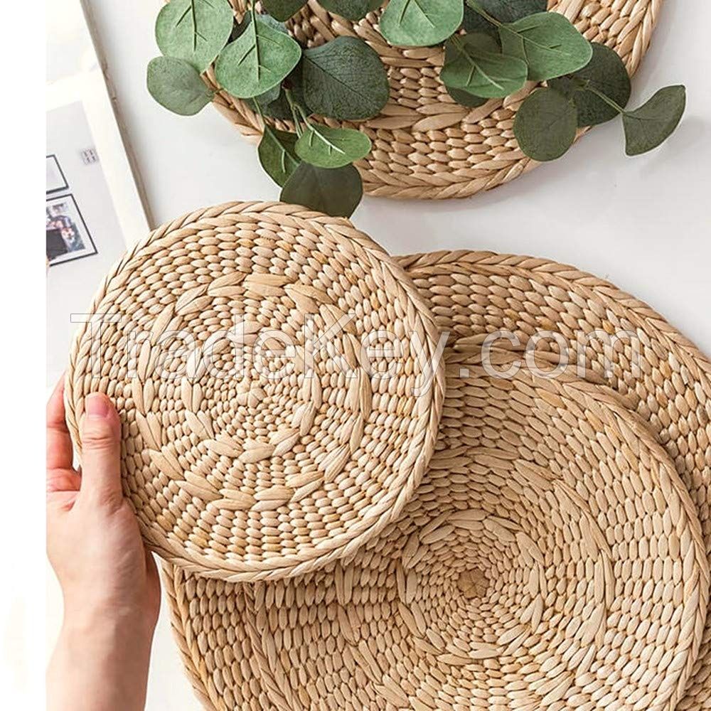 est Qualified Handwoven Water Hyacinth Rattan Set Placemats Coaster Home Decoration Handicraft Wholesale Vietnam Supplier