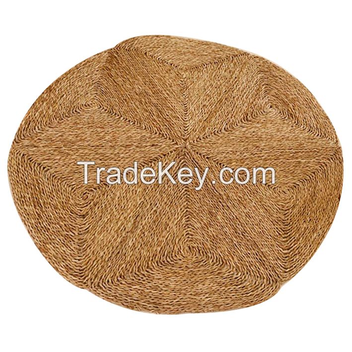 Natural Woven Seagrass Round Carpet Floor Mats Indoor Outdoor Water Hyacinth Floor Rugs Vietnamese Supplier