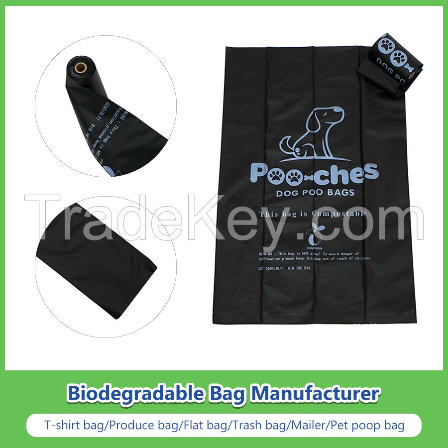 PLA+Pbat/Pbat+Corn Starch Made Biodegradable and Compostable Dog Pet Poop Bags Manufacturer with FDA, Brc, BSCI, CE, Grs,Bpi,Seeding,Ok Compost Home, Ok Compost