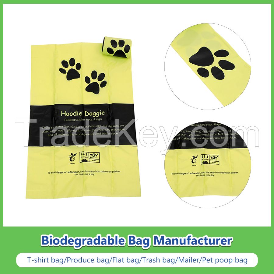 Biodegradable and Compostable Dog Waste Bags with Custom Logo and Box