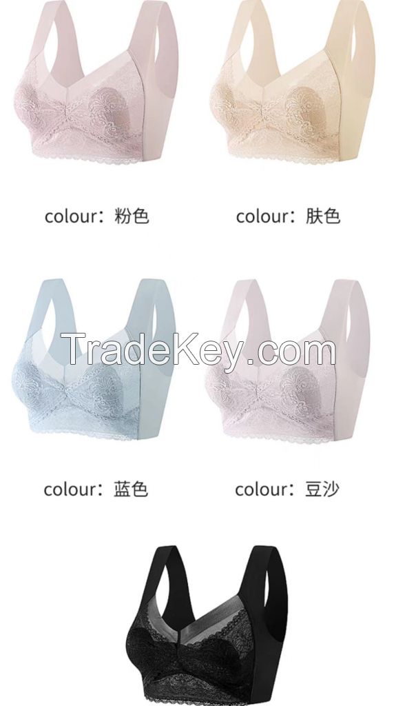 Top permanable bra, lace sexy bra, unti-sagging, rabbit-ear type bra