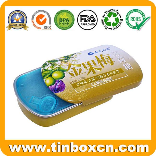 Sliding candy mint tin box BR1556