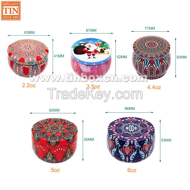 Custom 2.2/3.5/4.4/5/6 oz metal can travel candle tins from China supplier