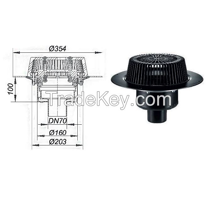 Siphonic Rainwater Drainage System Roof Drains