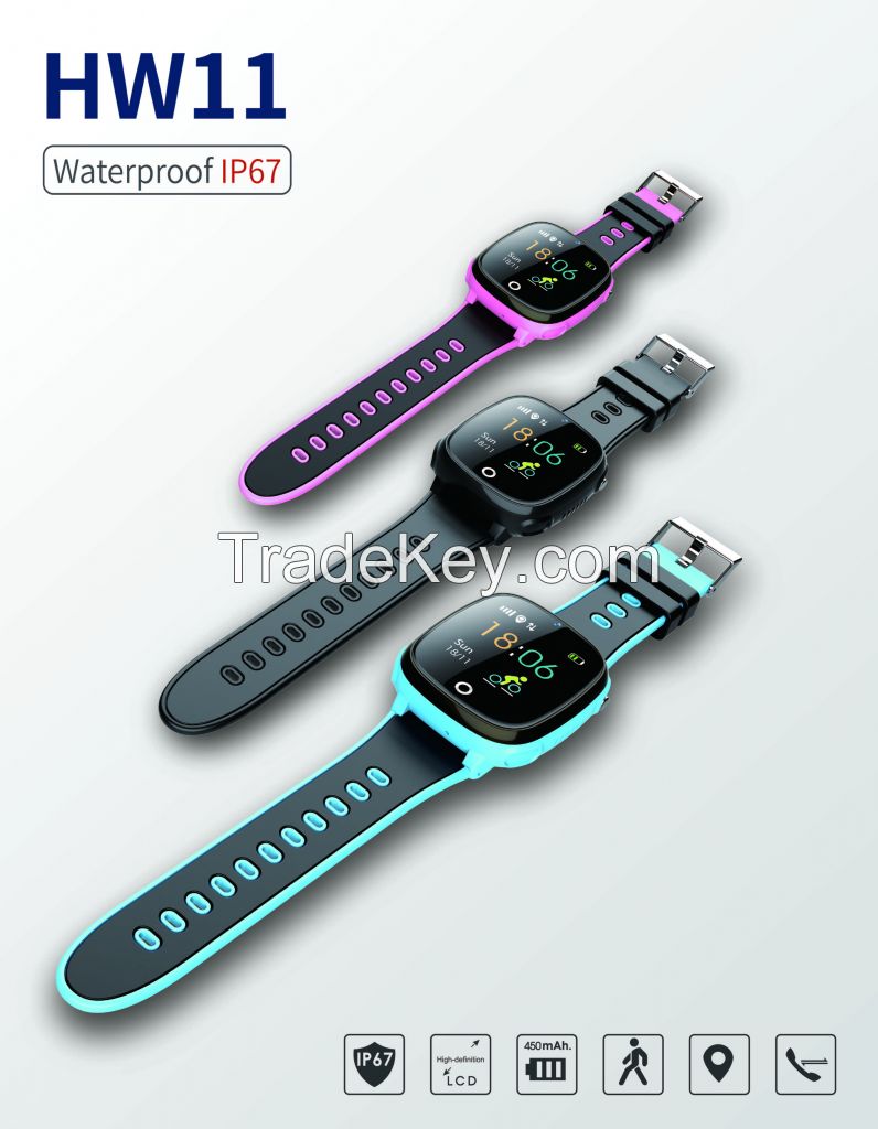 HW11 children's smart phone watch GPS positioning waterproof photography high-definition touch screen manufacturer direct supply cross-border