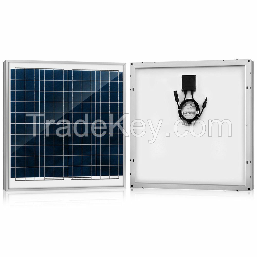 50W 18V glass solar panel Poly cells