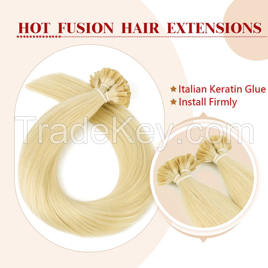 100%Indian Human Hair Pre-bonded keratin U-rip Hair Extensions