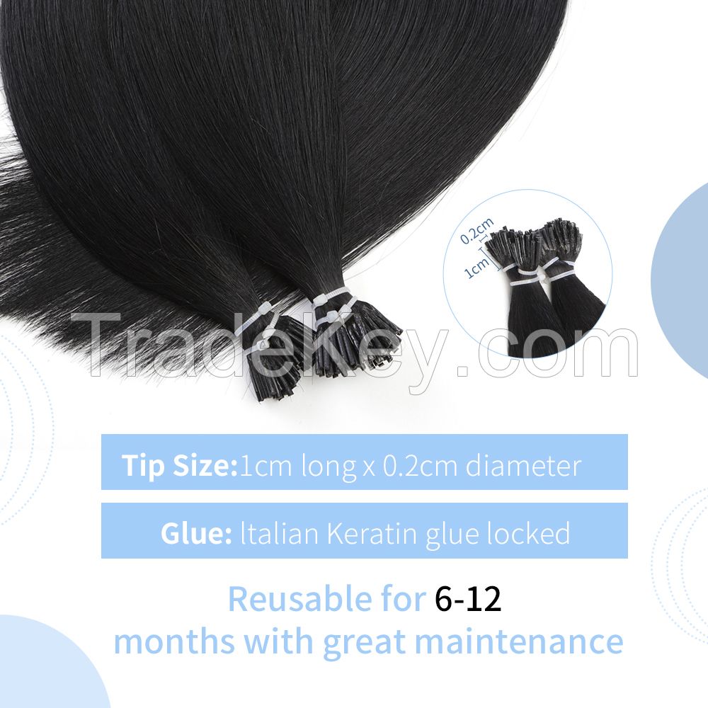 100%Human hair Double Top Quality  I-tip hair Extensions