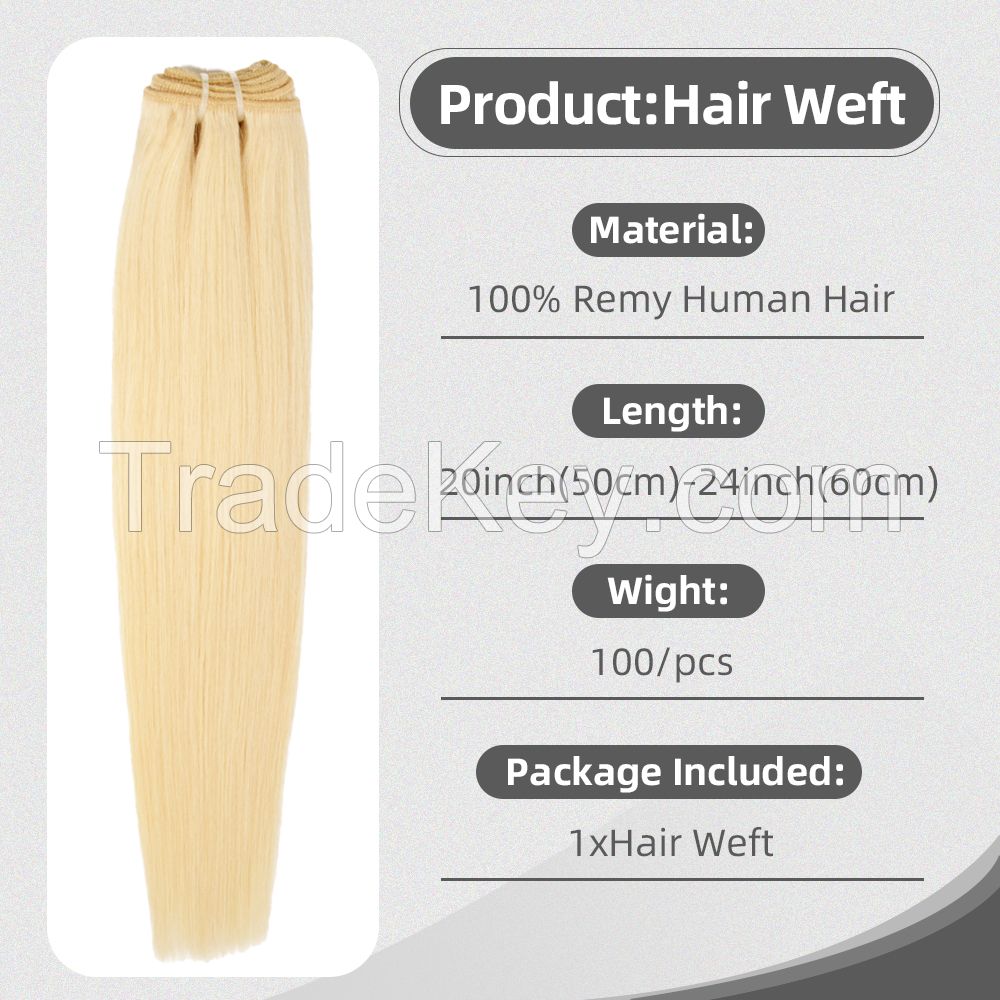 100%Double Drawn Natural Weft Human Hair Extensions