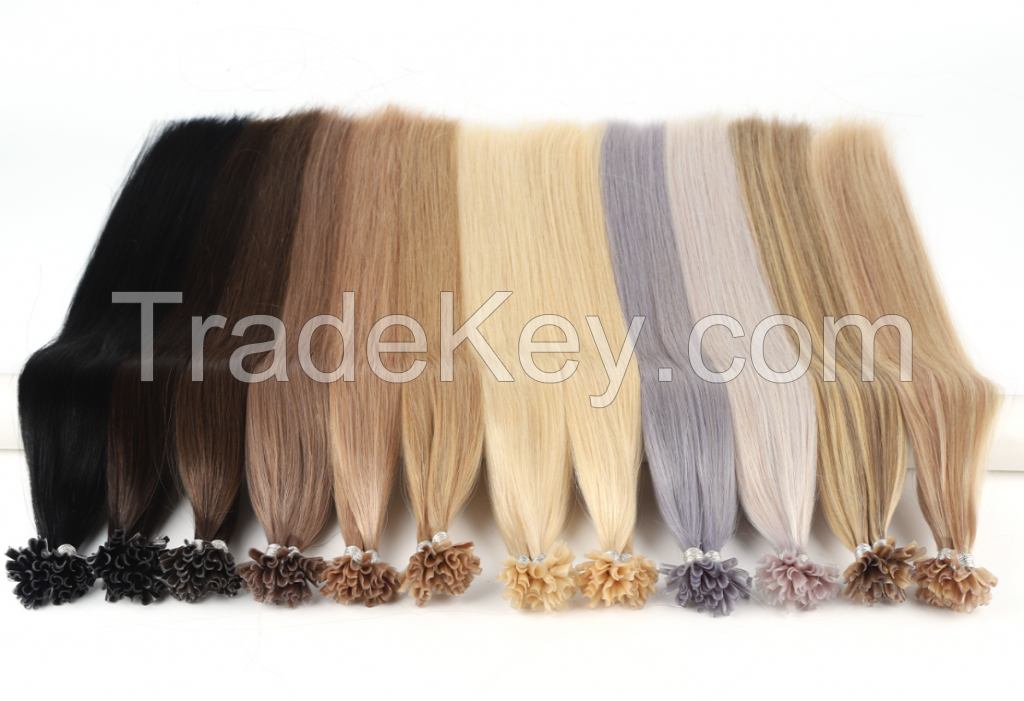 100%Indian Human Hair Pre-bonded keratin U-rip Hair Extensions