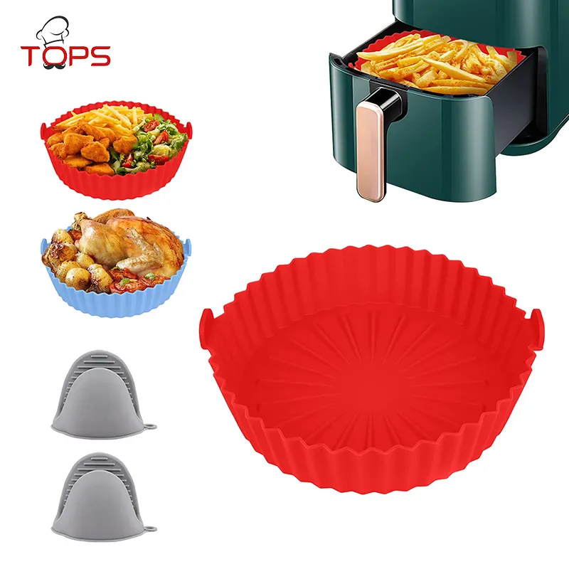 3-9.5 Inch Reusable Silicone Air Fryer Liner XL Size Food Safe Air Fryers Pot,Replacement for Air Fryer Paper Liners