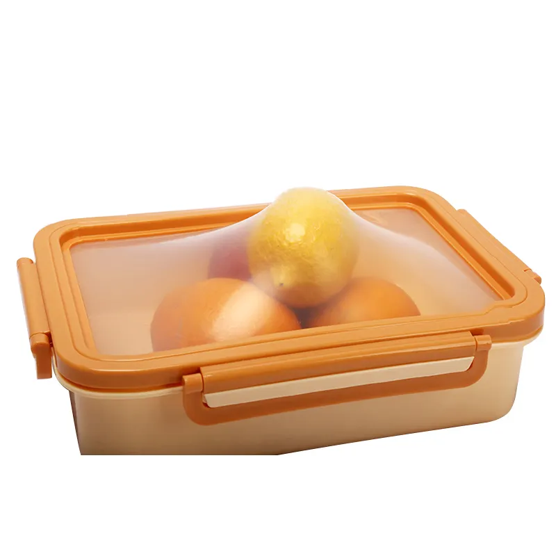 Kitchen rice storage food containers box rectangle food storage container silicone lunch box with stretch lid of silicone