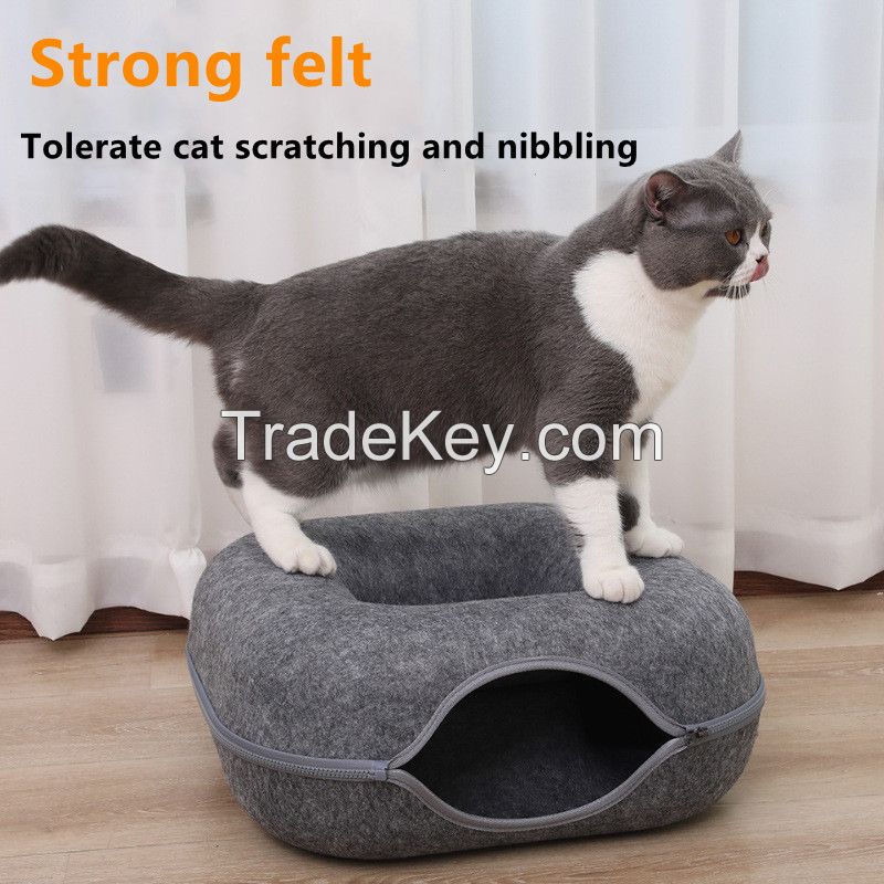 Custom Durable And Fun Indoor Felt Cat House Pet Bed