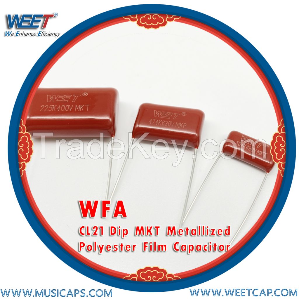 WEET WFA CL21 Dip Coated MKT Metallized Polyester Film Capacitor