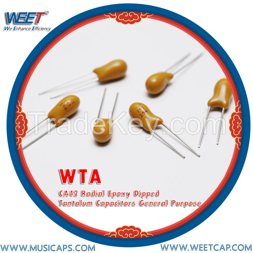 WEET WTA CA42 Radial Epoxy Dipped Tantalum Capacitors General Purpose