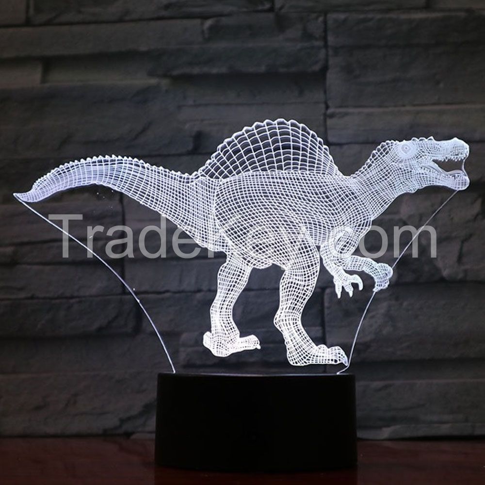 3D Night Lamp 3D Illusion Night Lights Dinosaur Touch Switch Decor Lamp LED Table Desk Lamp Birthday Christmas Gift