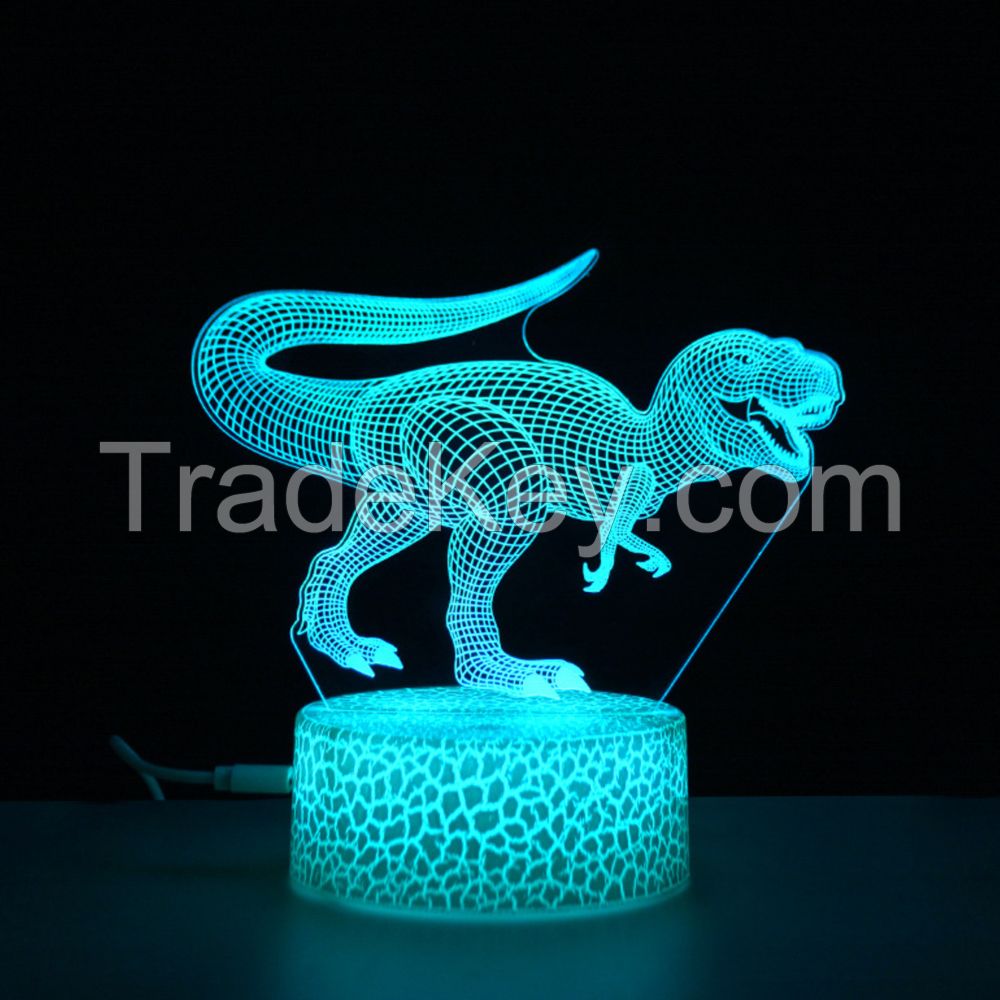 Creative 3D Illusion Crack 3D Night Light Kids Bedroom Desk LED Lamp USB LED Night Light Surprise Birthday Gift