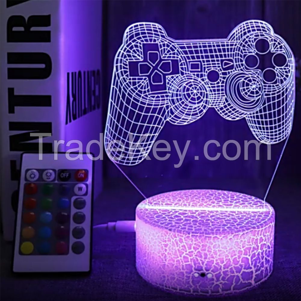 Creative 3D Illusion Crack 3D Night Light Kids Bedroom Desk LED Lamp USB LED Night Light Surprise Birthday Gift